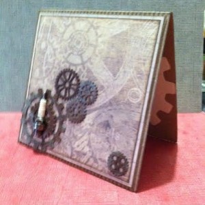 Card Made With Diemond Dies Steampunk Gears Die Set Created by Janice Hughes