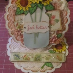 Easel Card Made With Diemond Dies Mason Canning Jar Die and Nesting Scallop Circles Die Set