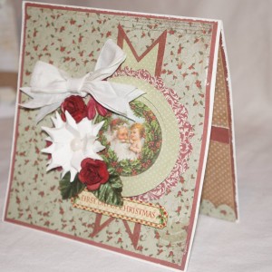 Winter Themed Card Made With Diemond Dies Poinsettia, Fishtail Banners, Circles, and Scalloped Circles Dies