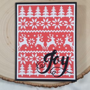 Card made by CraftyPaws using Diemond Dies Cozy Ugly Sweater Cover Plate Die and Holiday Words Die Set