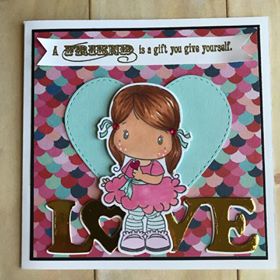 Card Made by Rosa Vera Using Diemond Dies Bold Love Die and Inside and Out Stitched Hearts Die Set