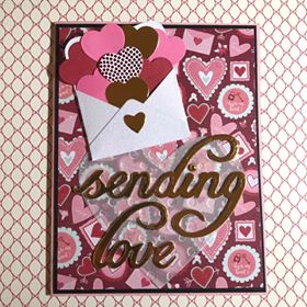 Card Made by Rosa Vera Using Diemond Dies Sending Love Die Set
